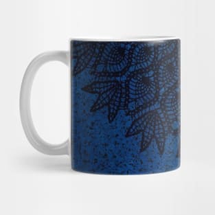 Blue and Black Filigree Mug